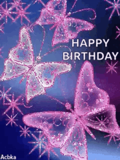 Purple Shoe Glitter Happy Birthday Diva GIF