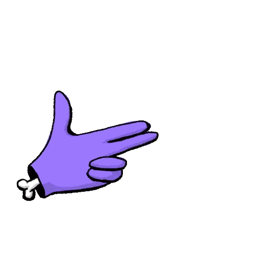 Purple Glove With Bone and Smoke