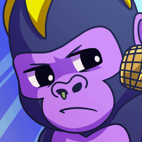 Purple Gorilla with Microphone