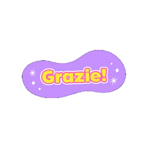 Purple Grazie Sticker in Yellow