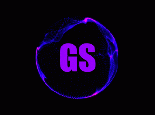 Purple GS Logo Surrounded by Purple Particles