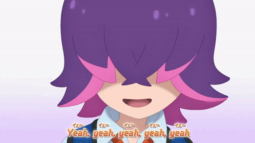 Purple Hair Cartoon Yeah Yeah Yeah Yeah Yeah GIF