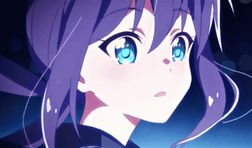Purple Hair Girl Smiling Anime GIF
