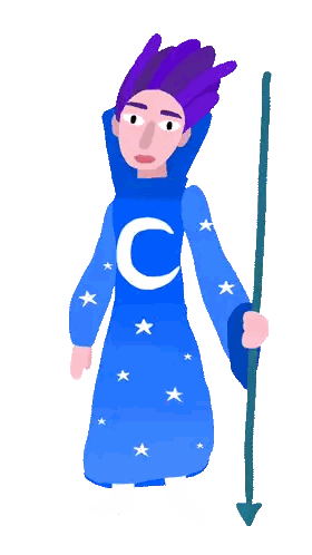 Purple Hair Girl With Crescent Moon