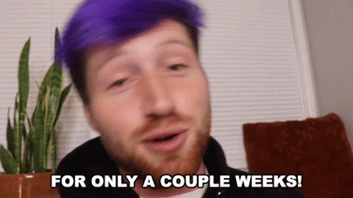 Purple Hair Man Only Couple Weeks