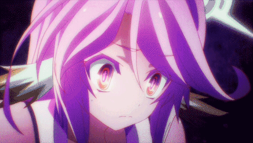 Purple Haired Anime Character White Eyes GIF