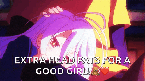 Purple Haired Anime Girl Extra Head Pats Good Girl