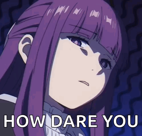 Purple Haired Anime Girl How Dare You GIF