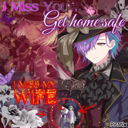 Purple Haired Anime Saying Get Home Safe