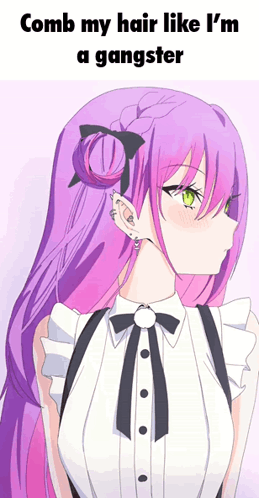 Purple-Haired Girl Comb My Hair Like a Gangster