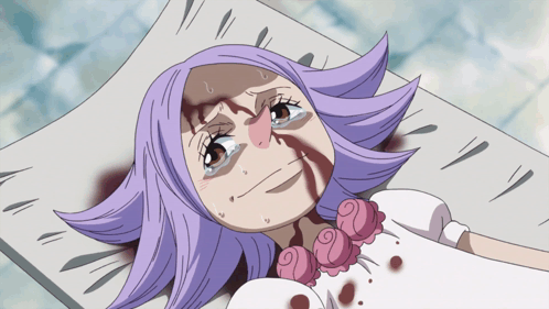 Purple-Haired Girl Laying on Bed