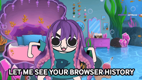 Purple-Haired Girl Let Me See Your Browser History