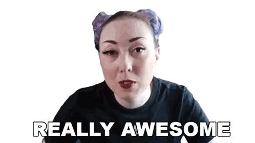 Purple Haired Woman Says Really Awesome