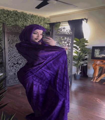 Purple-Haired Woman Taking Selfie GIF