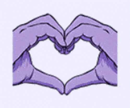 Purple Hands Making Heart Shape GIF