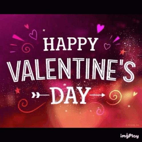 Purple Happy Valentine's Day Card With Hearts and Swirls