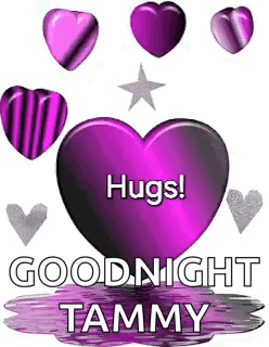 Purple Heart With Hugs Good Night Tammy GIF