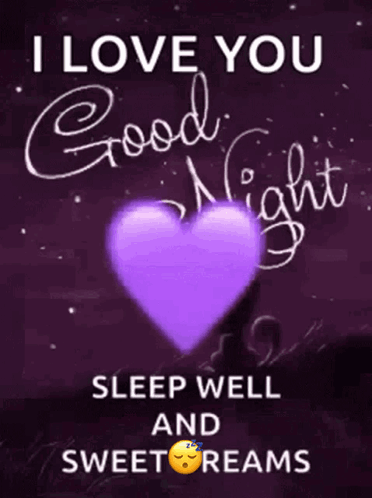 Purple Heart With I Love You Sleep Well GIF