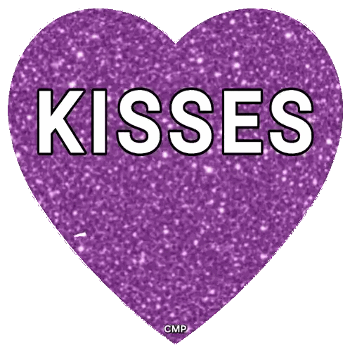 Purple Heart With Kisses