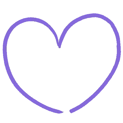 Purple Heart with Purple Outline