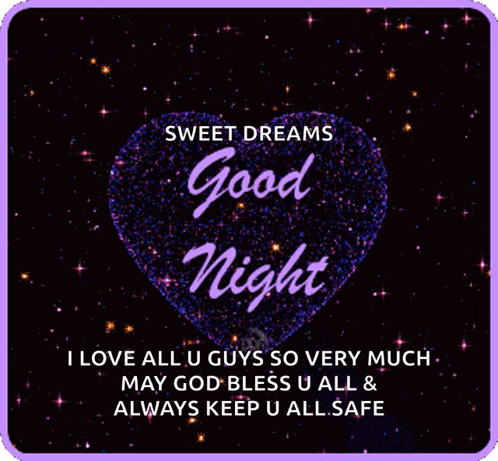 Purple Heart with Sweet Dreams Good Night