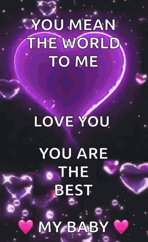 Purple Heart You Mean The World To Me Love You You Are The Best My Baby GIF