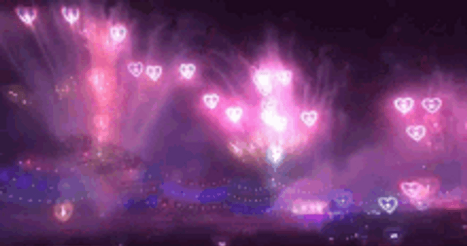 Purple Hearts Fireworks GIF