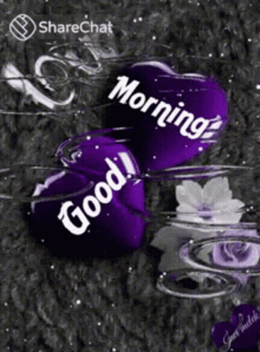 Purple Hearts Saying Good Morning