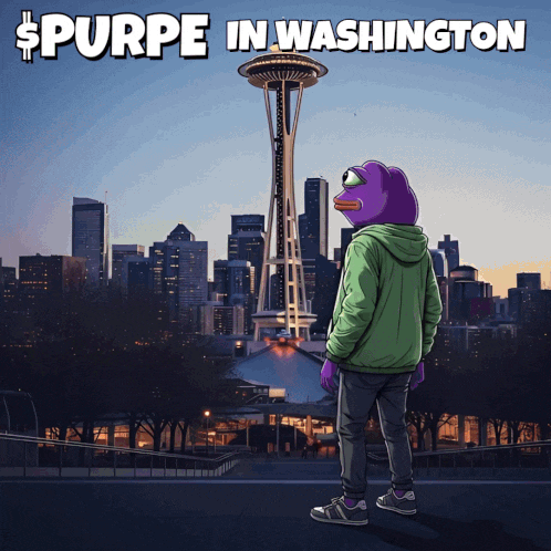 Purple in Washington Person Standing in Front of City Skyline