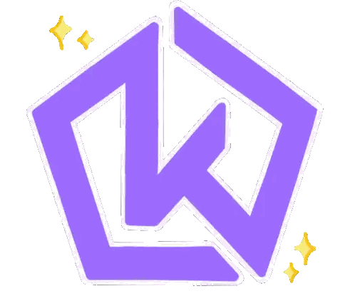 Purple Logo With White Border and Yellow Stars