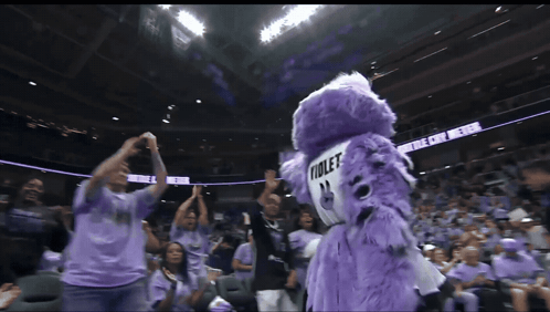 Purple Mascot in Number 11 Jersey