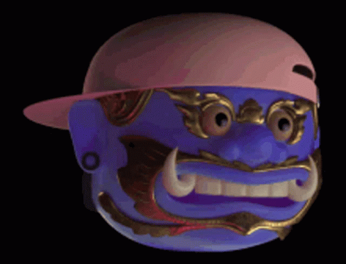 Purple Mask with Pink Hat