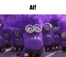 Purple Minions Saying AI GIF