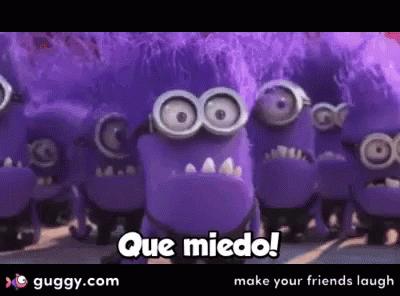 Purple Minions Saying ¡Que Miedo!