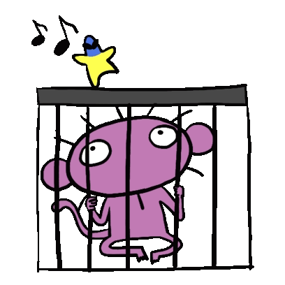Purple Monkey Locked Inside Cage GIF