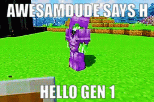 Purple Monster Awesamdude Says Hello Gen 1 GIF