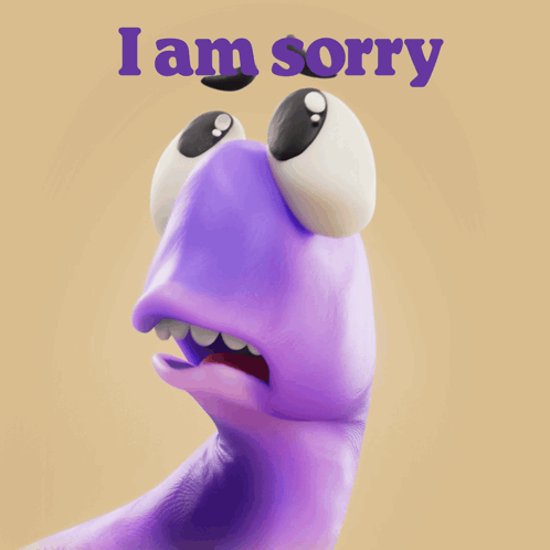 Purple Monster Saying I Am Sorry GIF