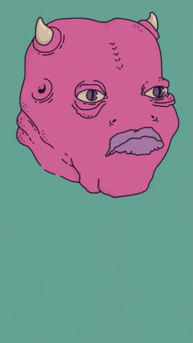 Purple Monster With Horns And Tongue Out GIF