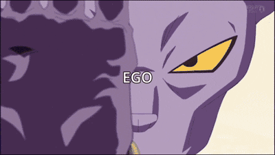 Purple Monster With Word Ego Above GIF