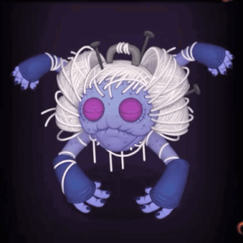 Purple Monster with Yarn Hair