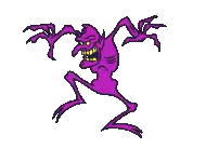 Purple Monster with Yellow Eyes and Claws