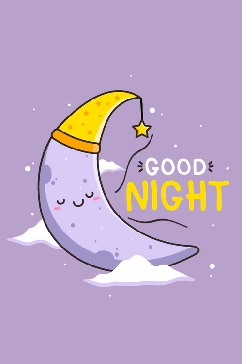 Purple Moon Good Night Sleeping GIF