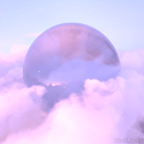 Purple Moon In Clouds Aesthetic Minimalist GIF