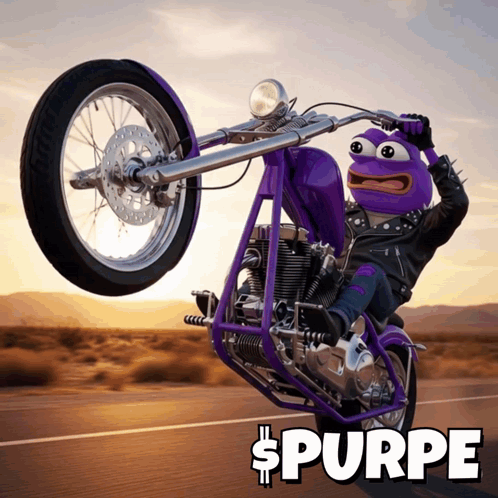 Purple Motorcycle With Word Purpe GIF