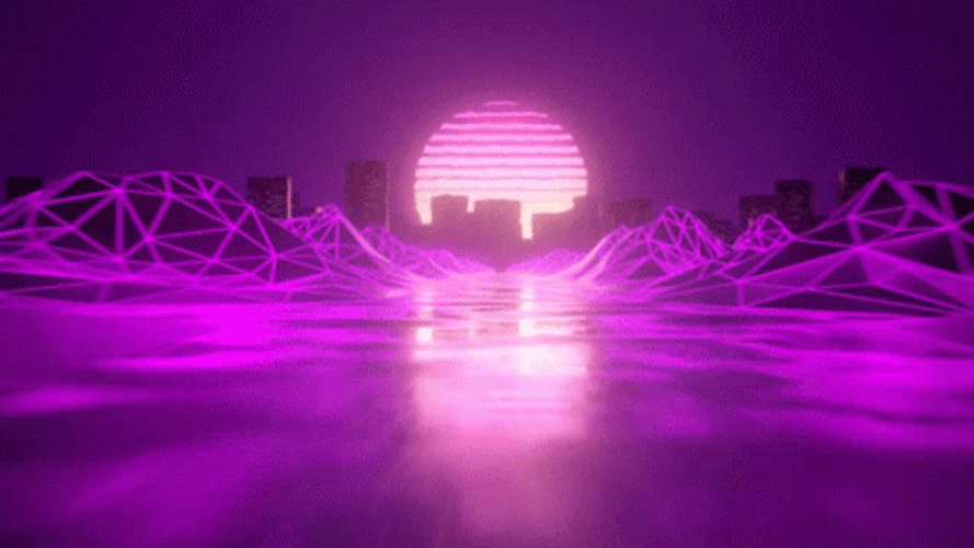 Purple Neon City Synthwave GIF