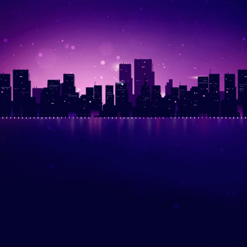 Purple Night City Animation GIF 
