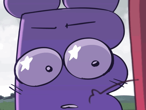 Purple Object With Star in Eyes