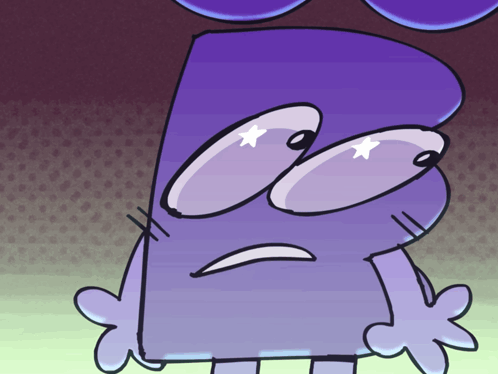 Purple Object With Stars in Eyes