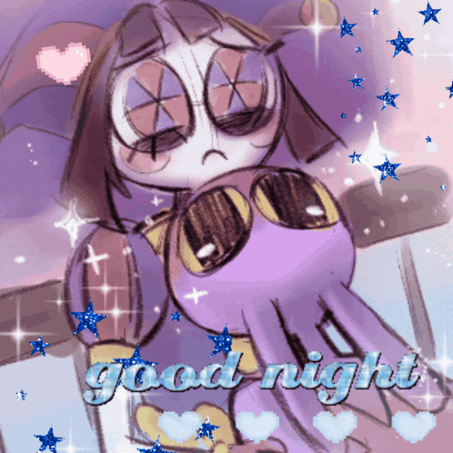 Purple Octopus Saying Good Night