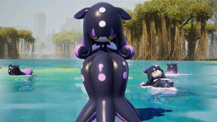Purple Octopus with Two Other Octopus in Water